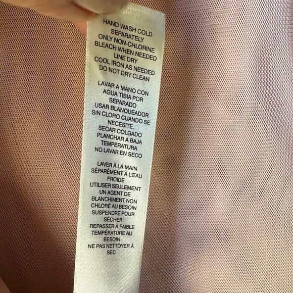 White House Black Market Lace Cold Shoulder 3/4 Sleeve Blush Rose Blouse.Size S - Picture 15 of 16